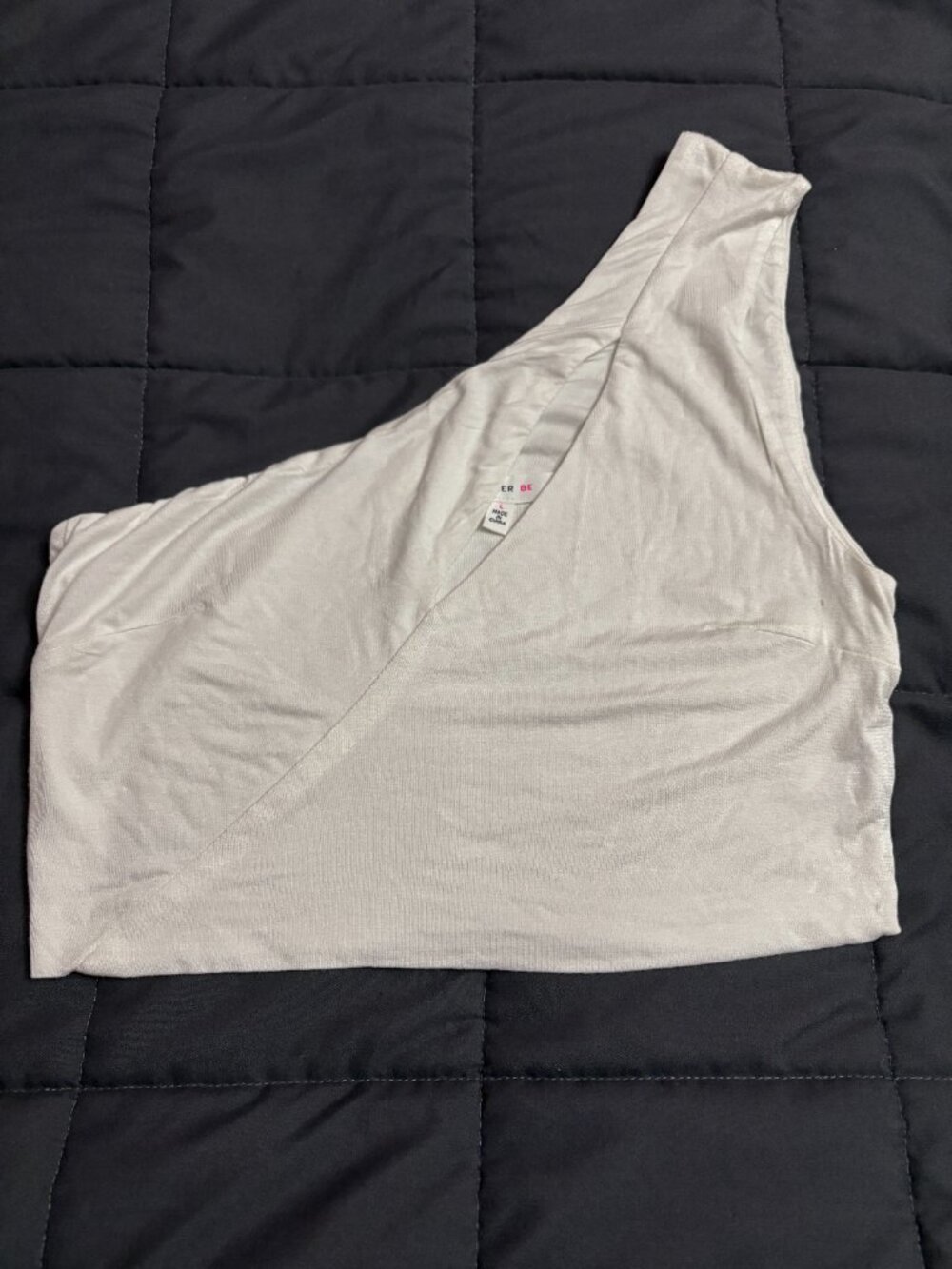 Better Be White Knit One Sleeve Top with Front Cut-Out - Size: Large - NWOT